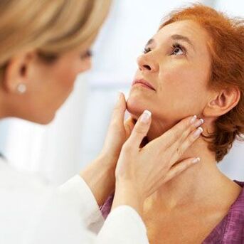 Patient with pain in the front of the neck